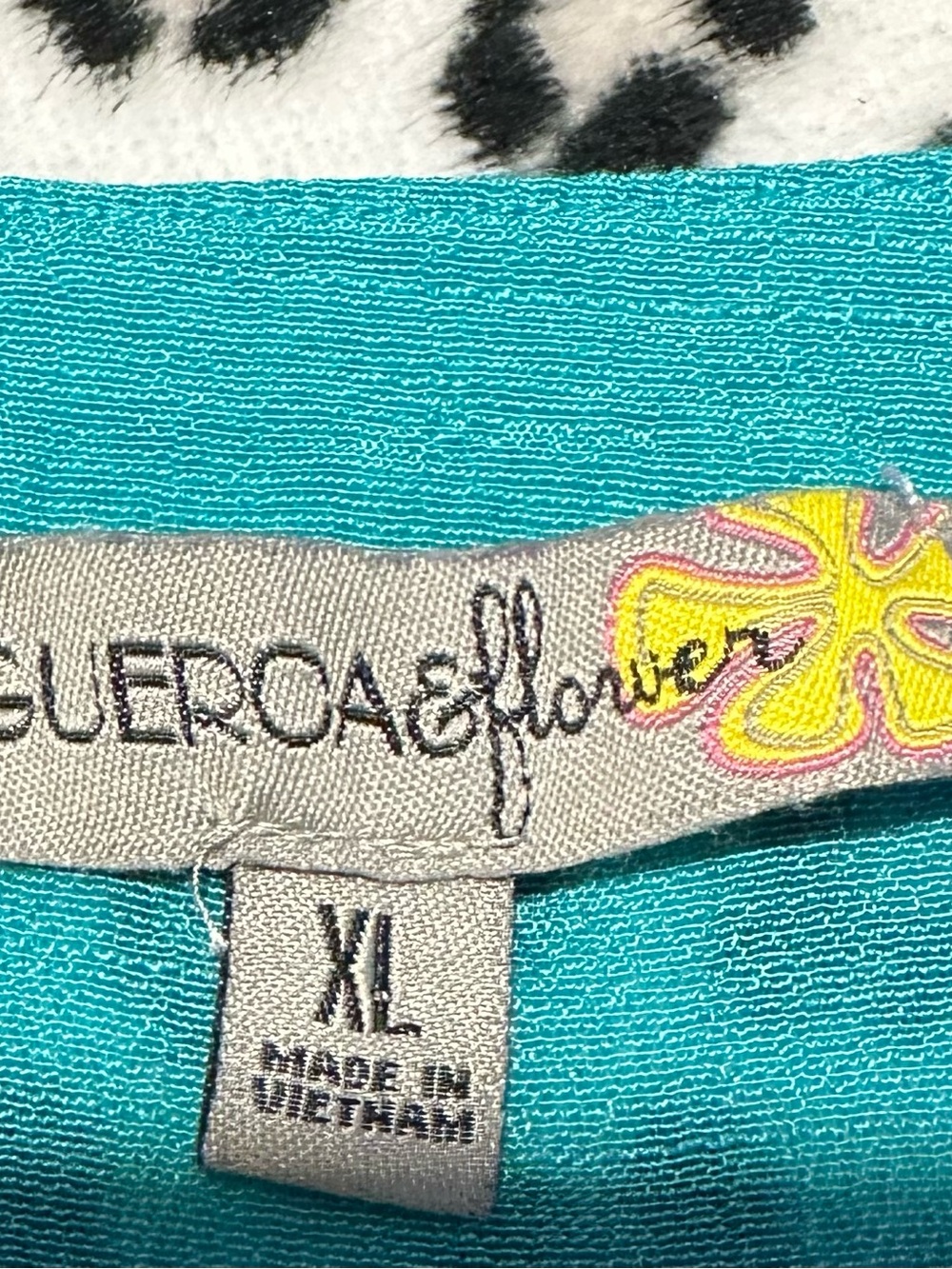 Figueroa & Flower Turquoise Floral Embroidered Button-Front Boho Tunic Blouse XL - Picture 6 of 8